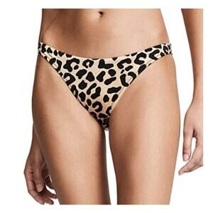 MILLY Women's Standard St. Lucia Bikini Bottom Brown Animal Print Small NWT